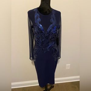 Beautiful navy blue dress with sequin top NWT